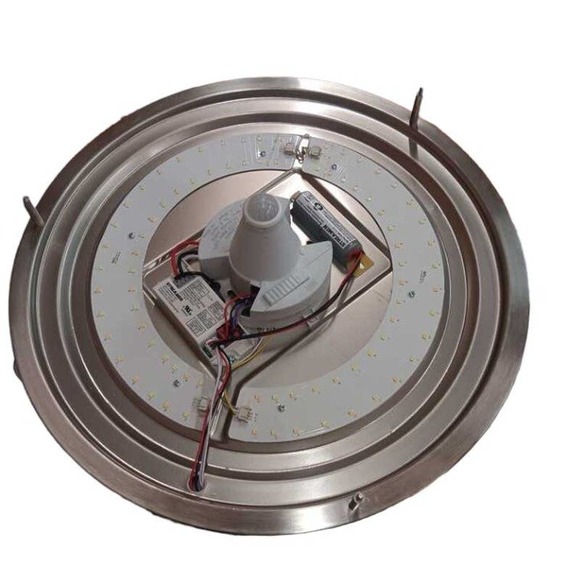 16" Brushed Nickel Selectable LED Flush Mount w/ Motion Sensor & Battery Backup - Picture 6 of 8